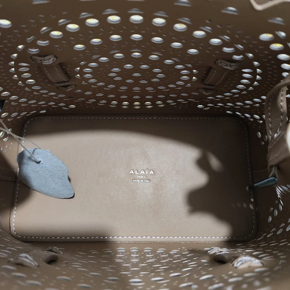 Alaïa Taupe Laser-Cut Scalloped Tote